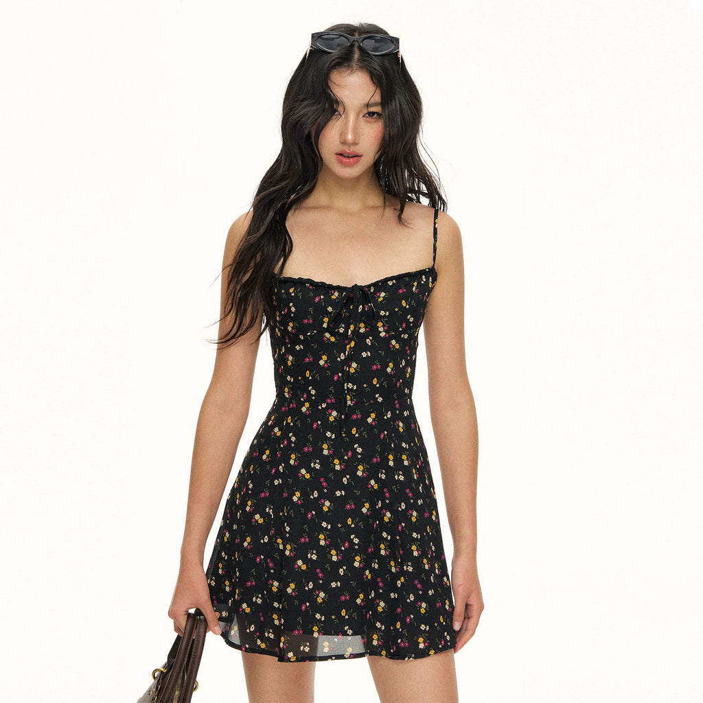 Ariseism Floral Slim-fit Suspender Dress