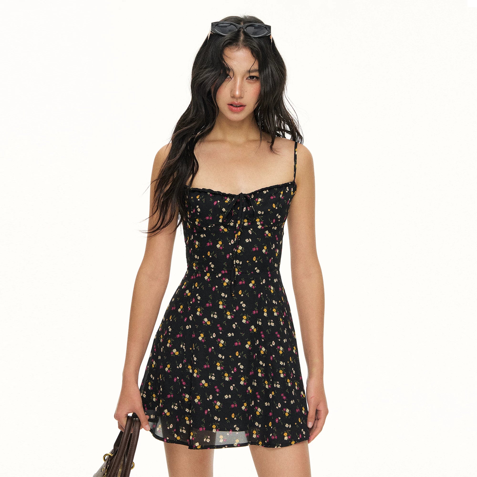 Ariseism Floral Slim-fit Suspender Dress