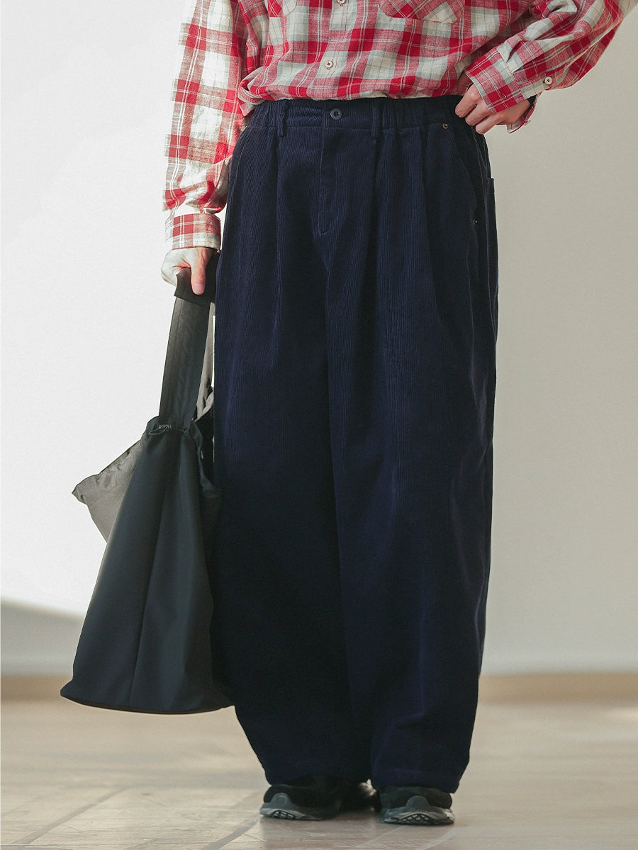 NOEARS Japanese Retro Corduroy Wide-leg Pants