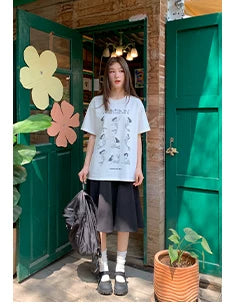 KANO Mermaid Print Crew Neck Tee