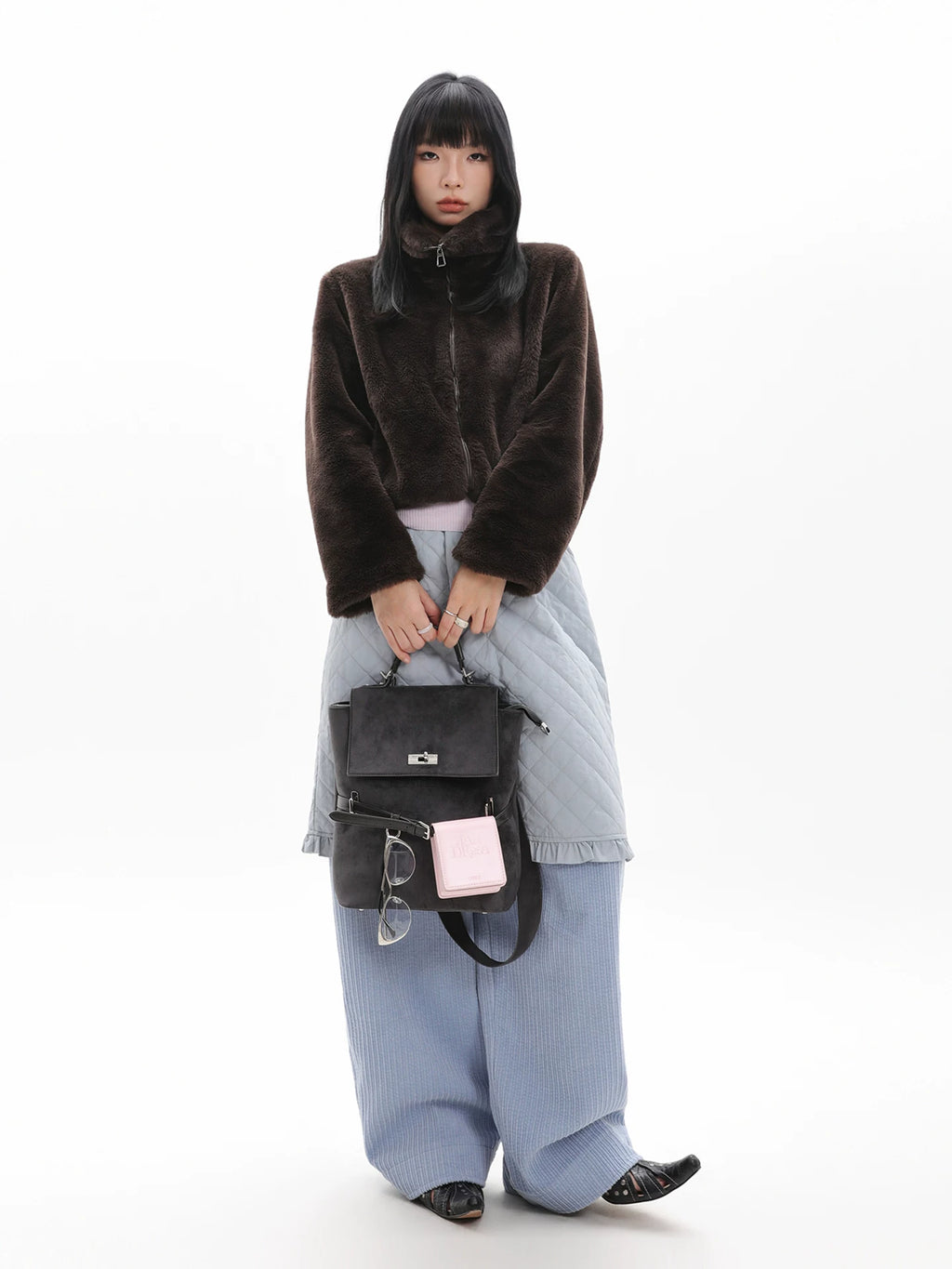 JANDRESS Suede Contrasting Backpack