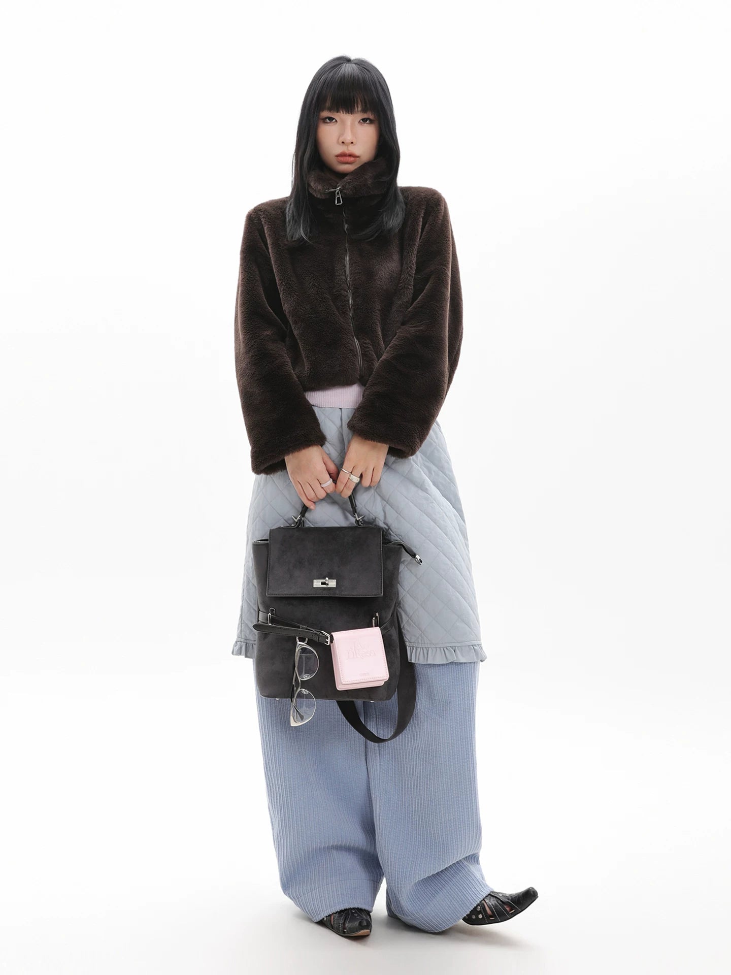JANDRESS Suede Contrasting Backpack