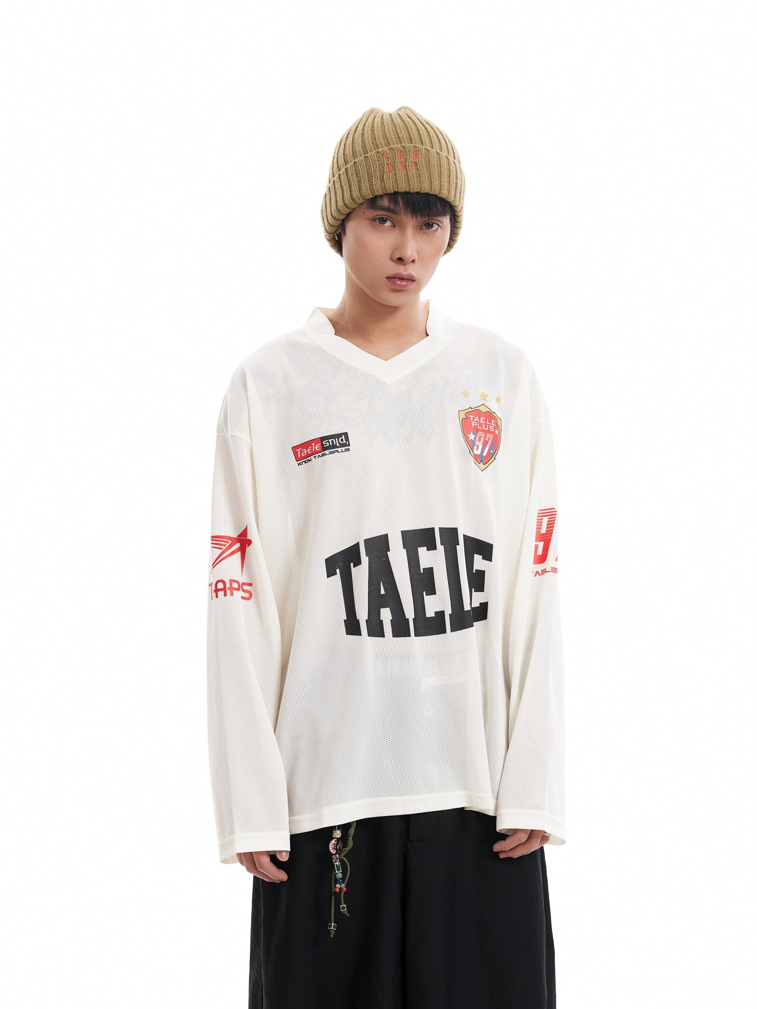 BTSG V-neck mesh breathable ice sport Long Sleeve Tee