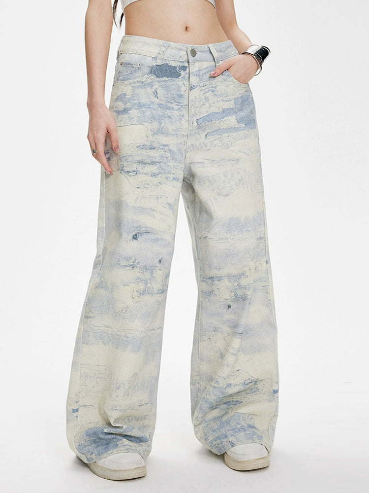ZAVK Tie-dye Wide-leg Jeans