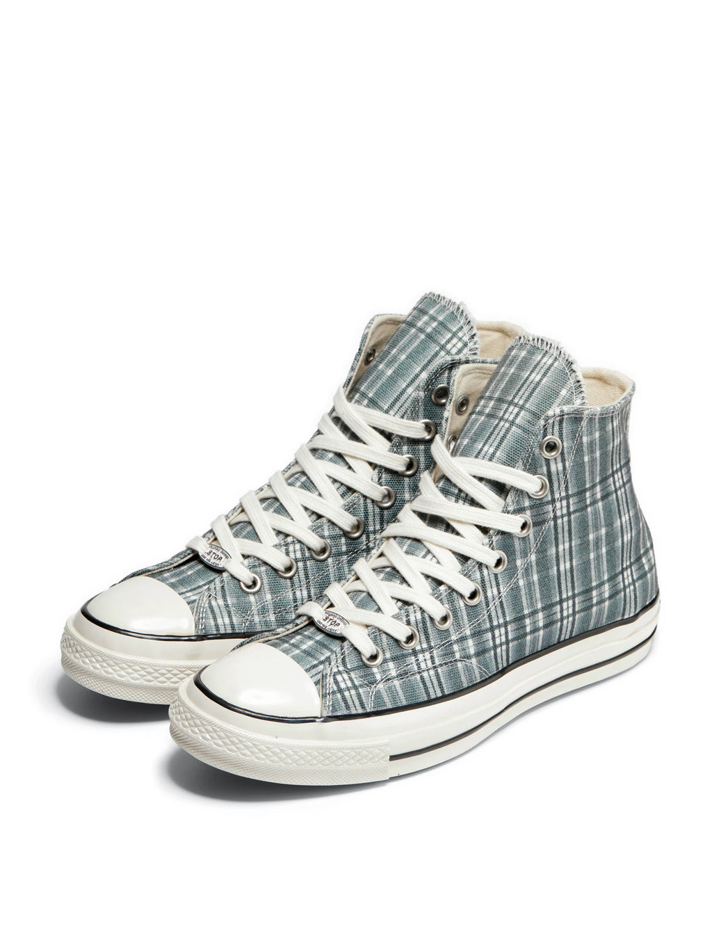 TREclub Checked Contrasting High-top Espadrilles
