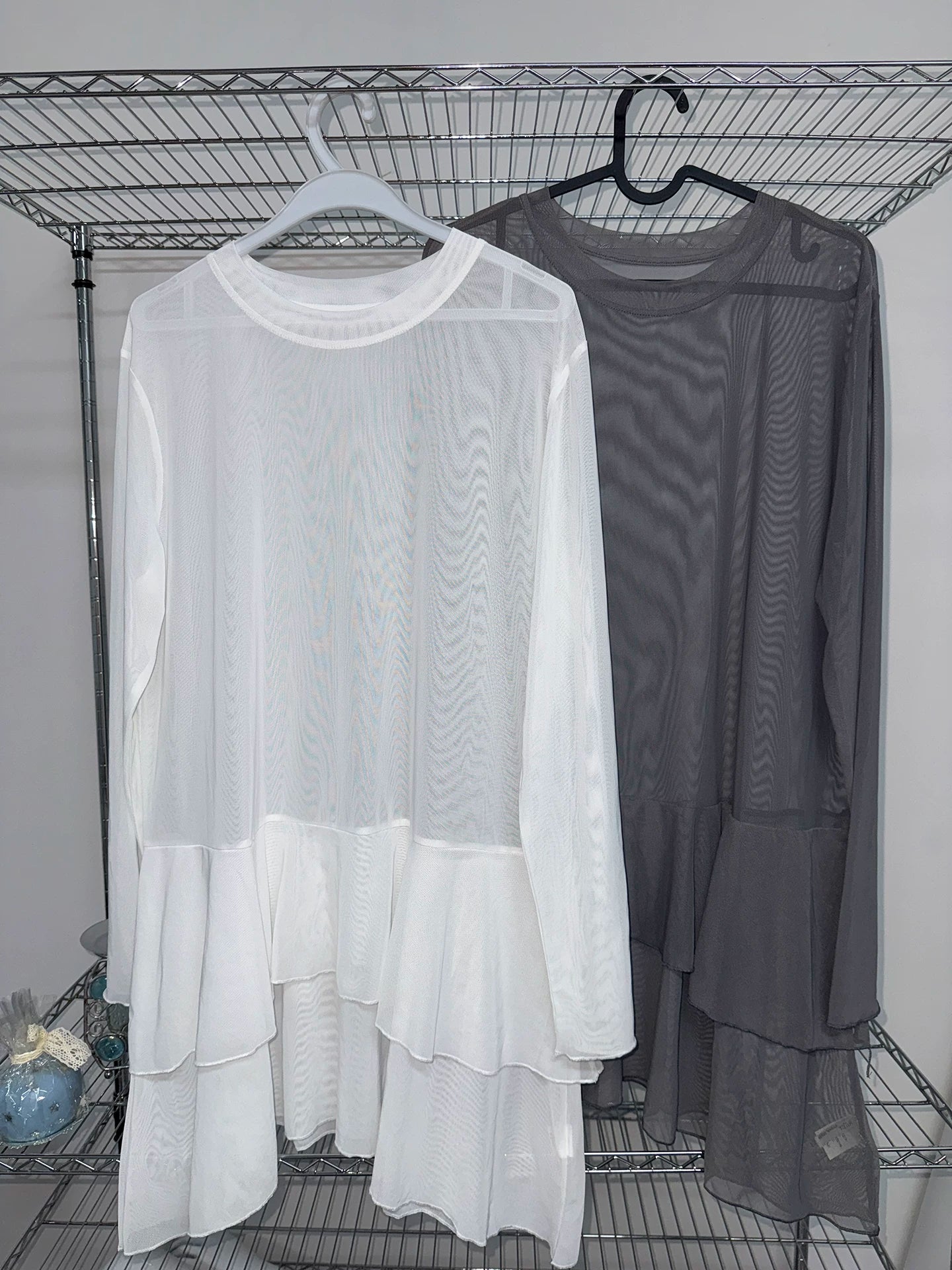 Ang:project Versatile Layered Mesh Hem Long Sleeves