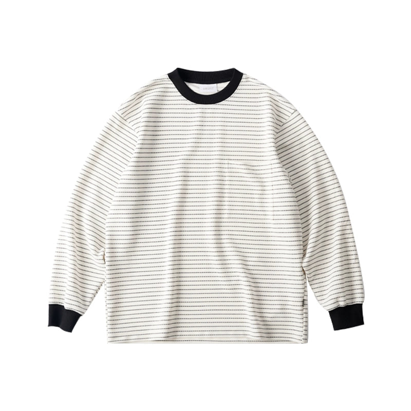 NUMBERSALT Casual Vintage Trend Loose Striped Long Sleeve