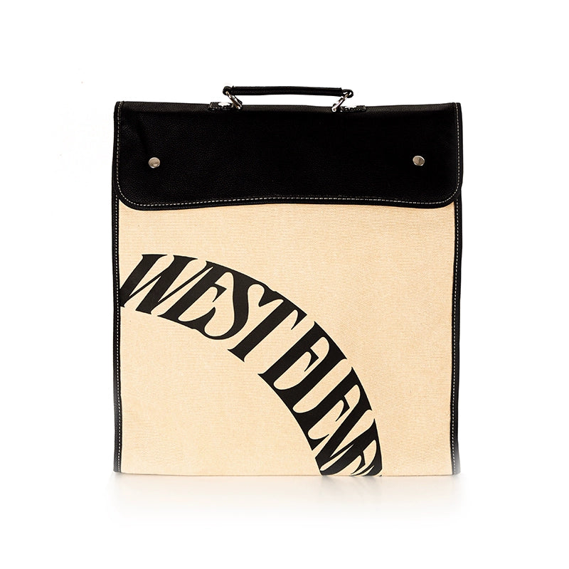 WESTELEVEN Leather Canvas Backpack Large Capacity