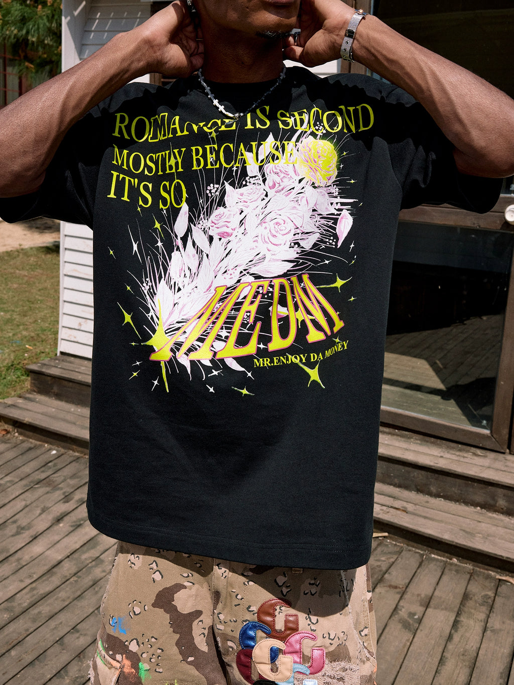 MEDM Crystal Rose Loose Tee