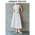 URBAN REVIVO Simple Elastic Waist Super Loose Skirt