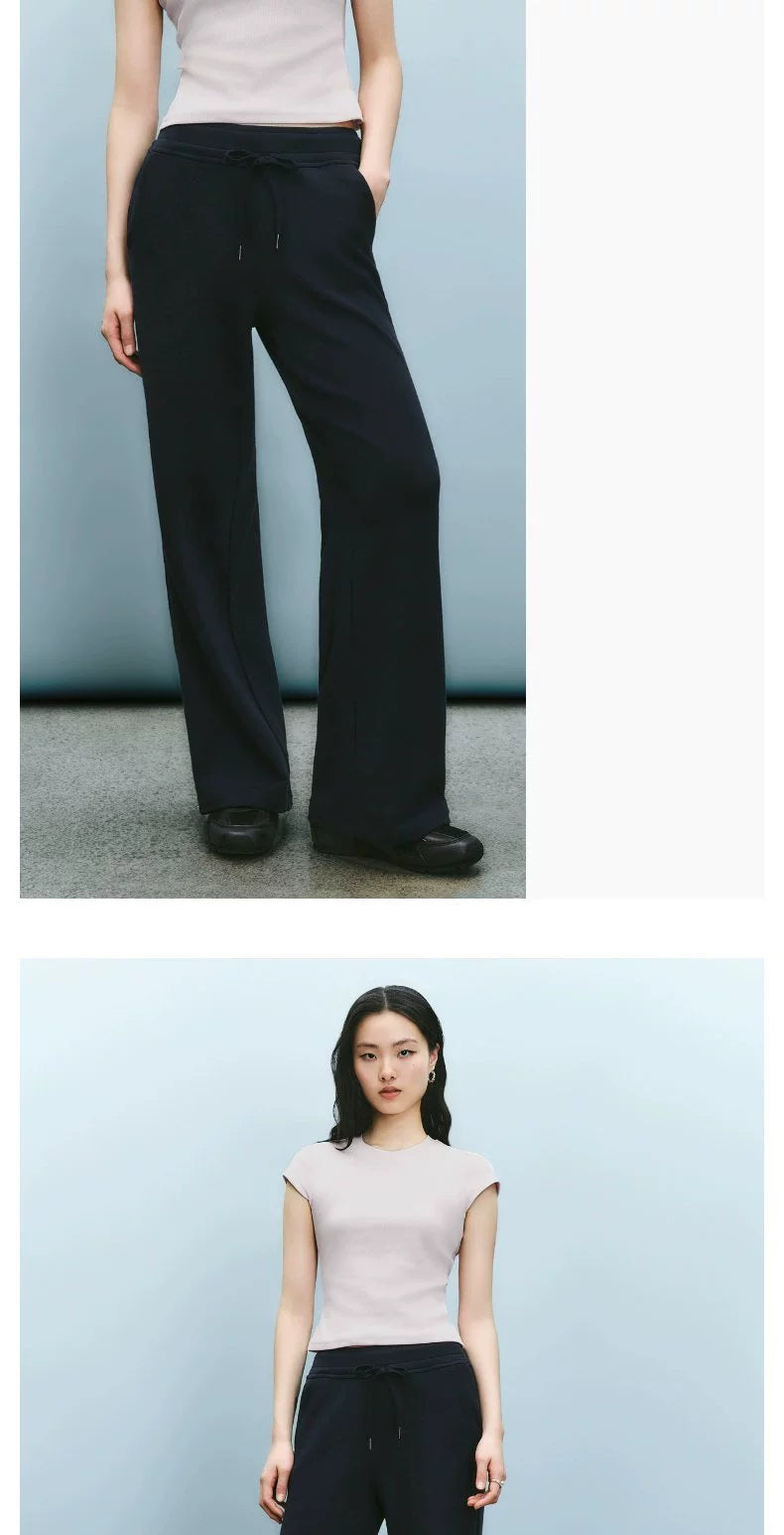 URBAN REVIVO Fashion Versatile Solid Color Slim Crew Neck Tee