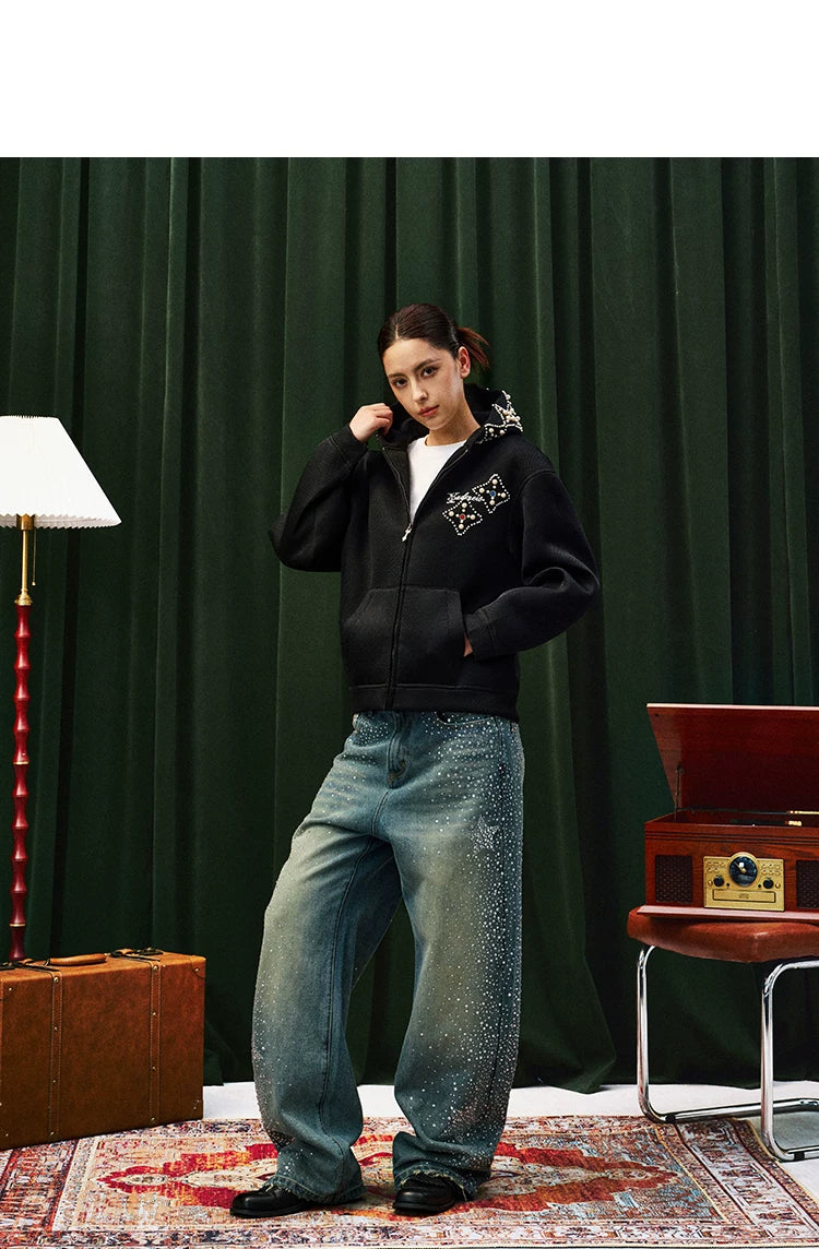 YADcrew Hot Diamond Wide Leg Jeans