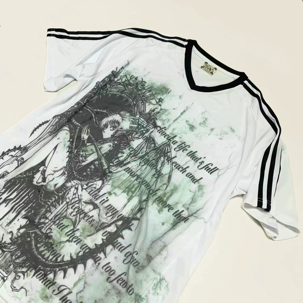WEBBAR Two-dimensional Printing Loose Football Jersey Tee