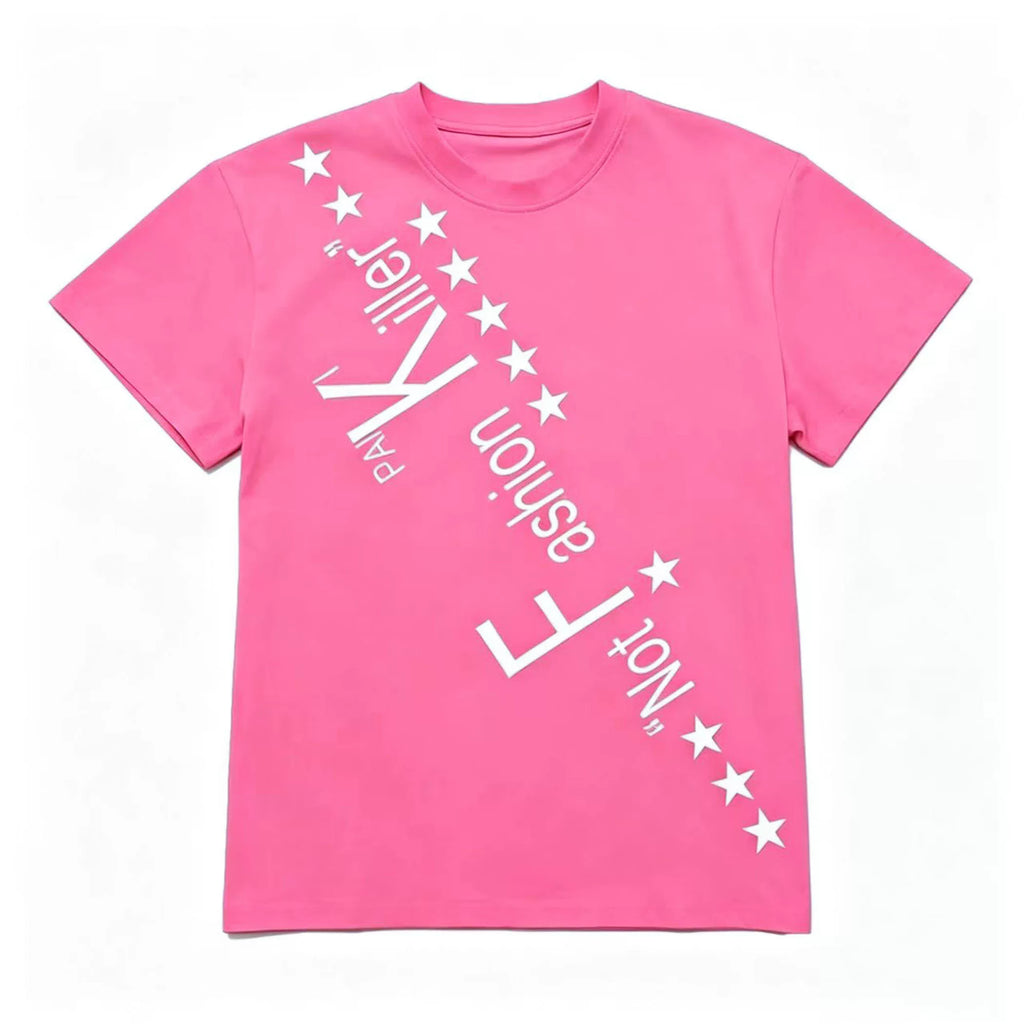 PAIKI English Tagline Front Shoulder Casual Tee