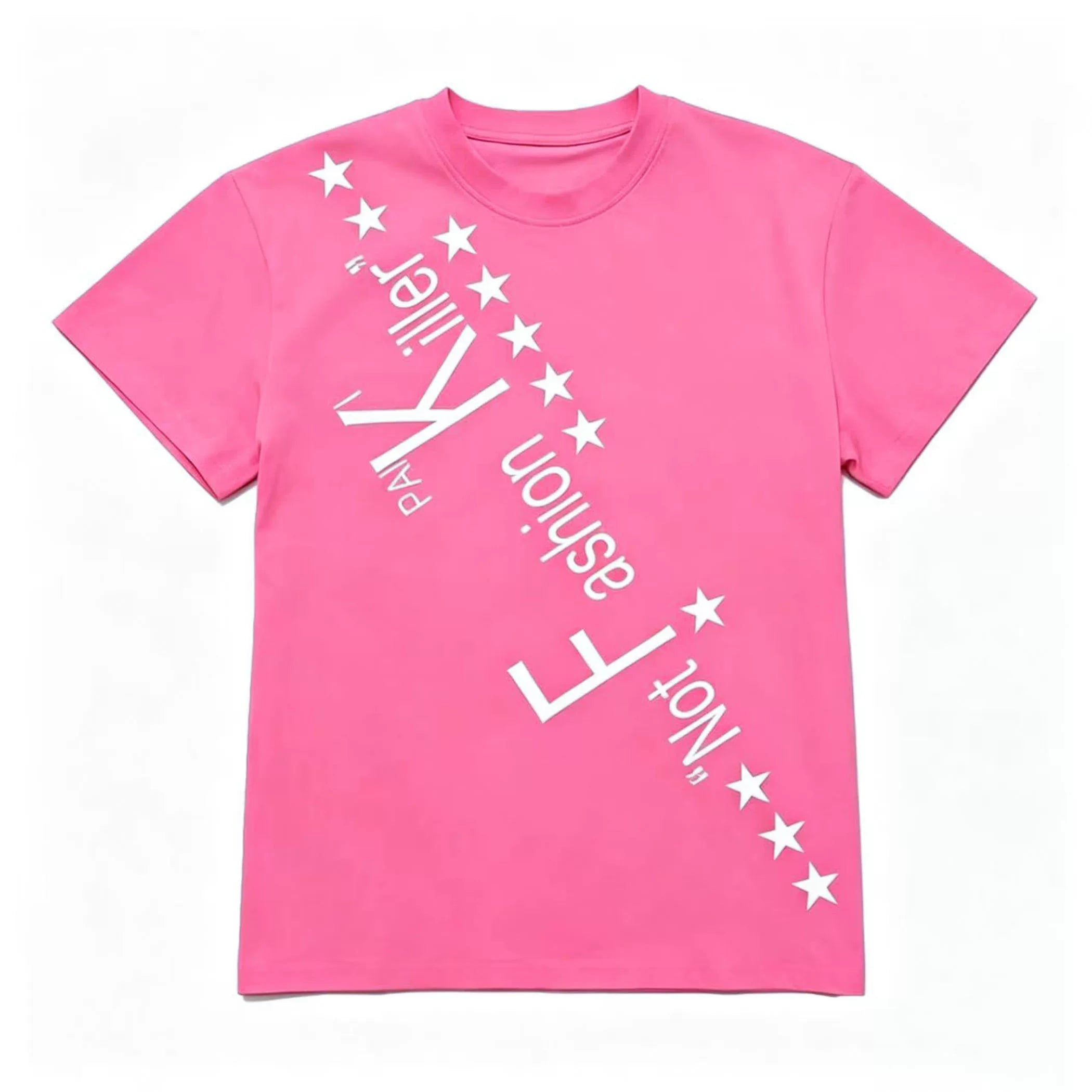PAIKI English Tagline Front Shoulder Casual Tee