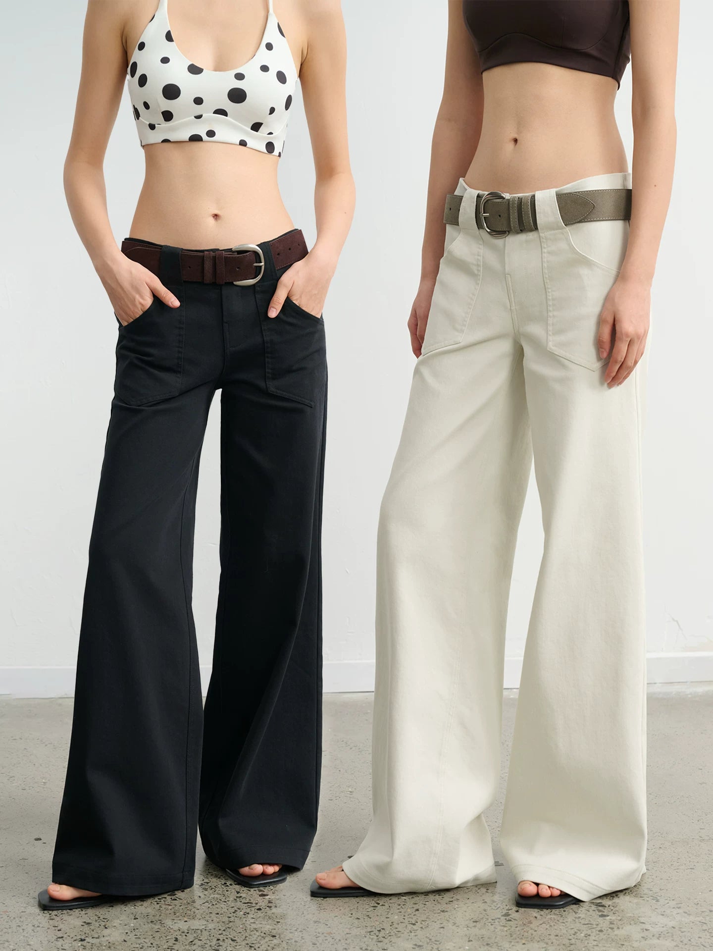 LINY LIBERTY Minimalist Old Low-rise Wide-leg Jeans