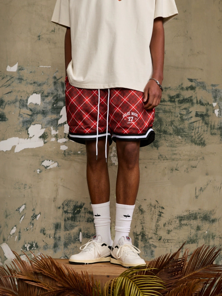 WildX Vintage Plaid Sports Loose Shorts