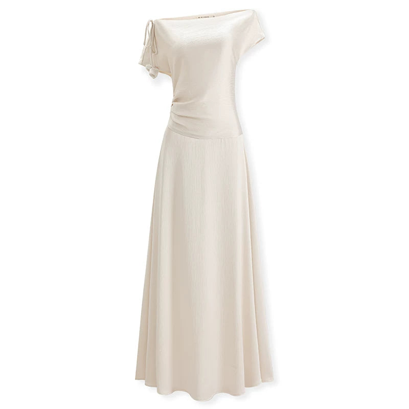 ZIHE Off-the-shoulder Satin Dress