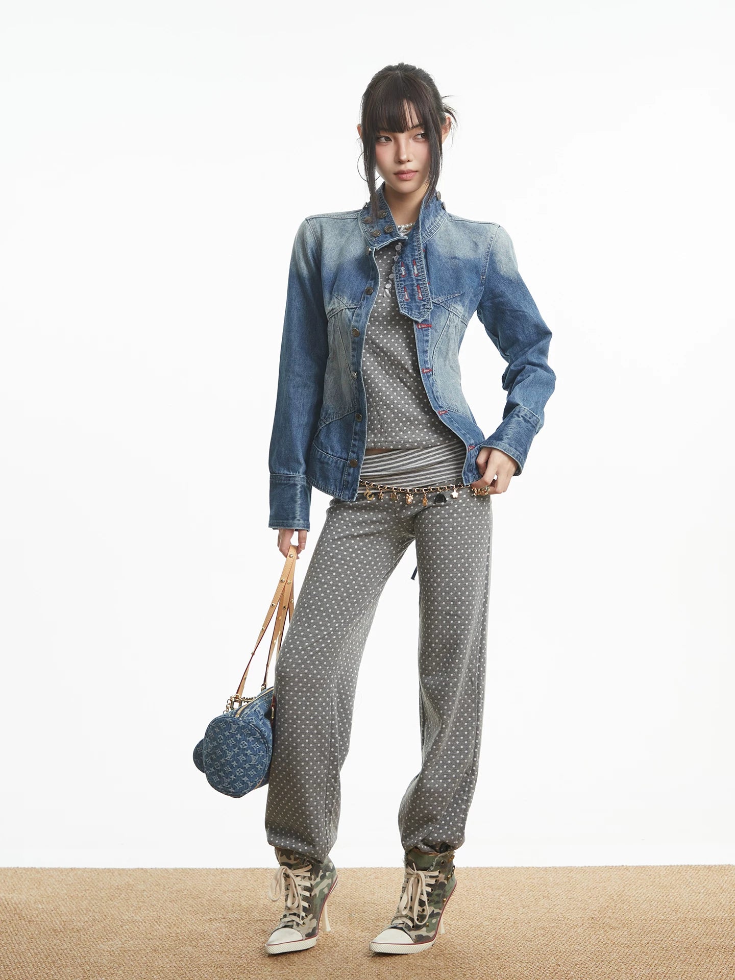 UNCMHISEX Vintage Short Denim Jacket