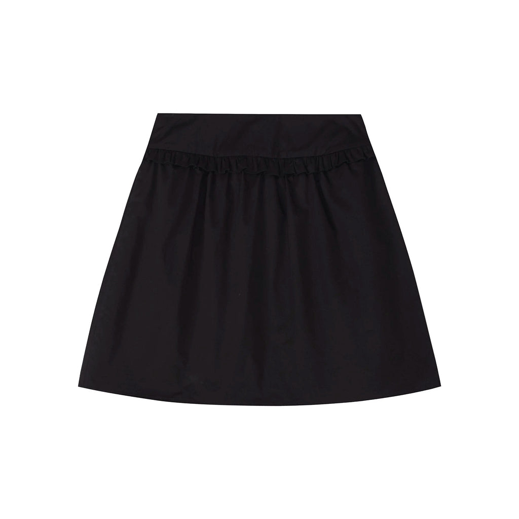 NECY Versatile Loose Casual A-word Skirt Vertical Short Skirt