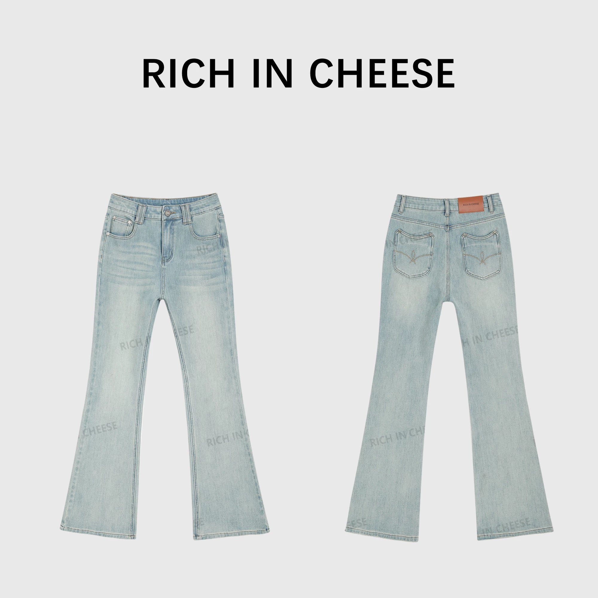 RICH IN CHEESE Vintage Low-rise Stretch Jeans