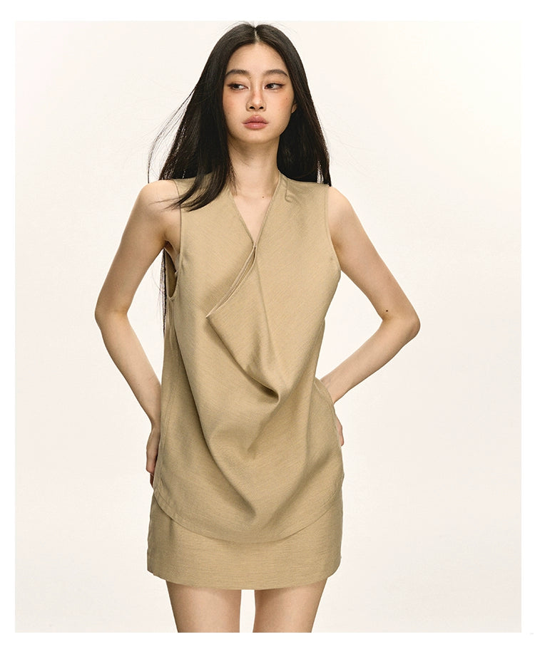 Anna Aneae Hottie Skinny Swingneck Vest Two-piece Set