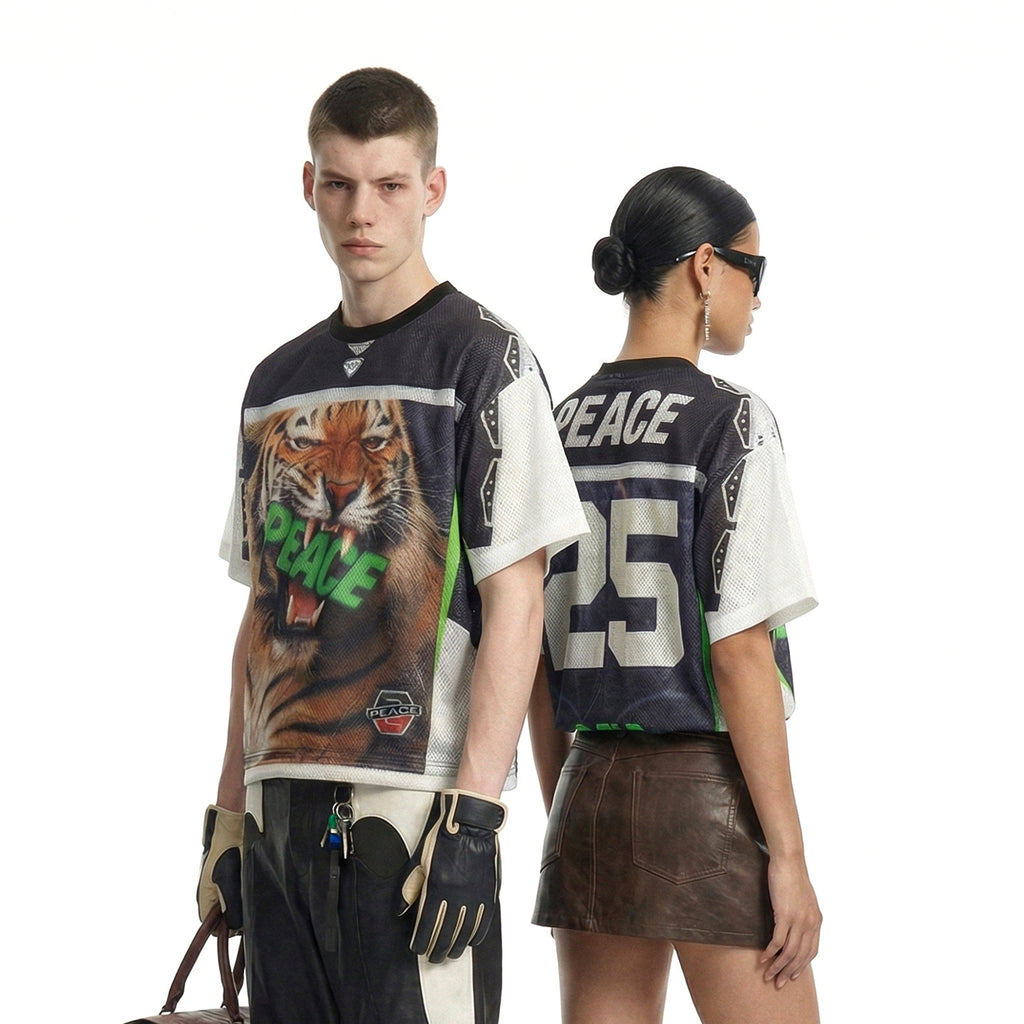 Inflation Tiger Street Digital Printing Breathable Short Sleeve