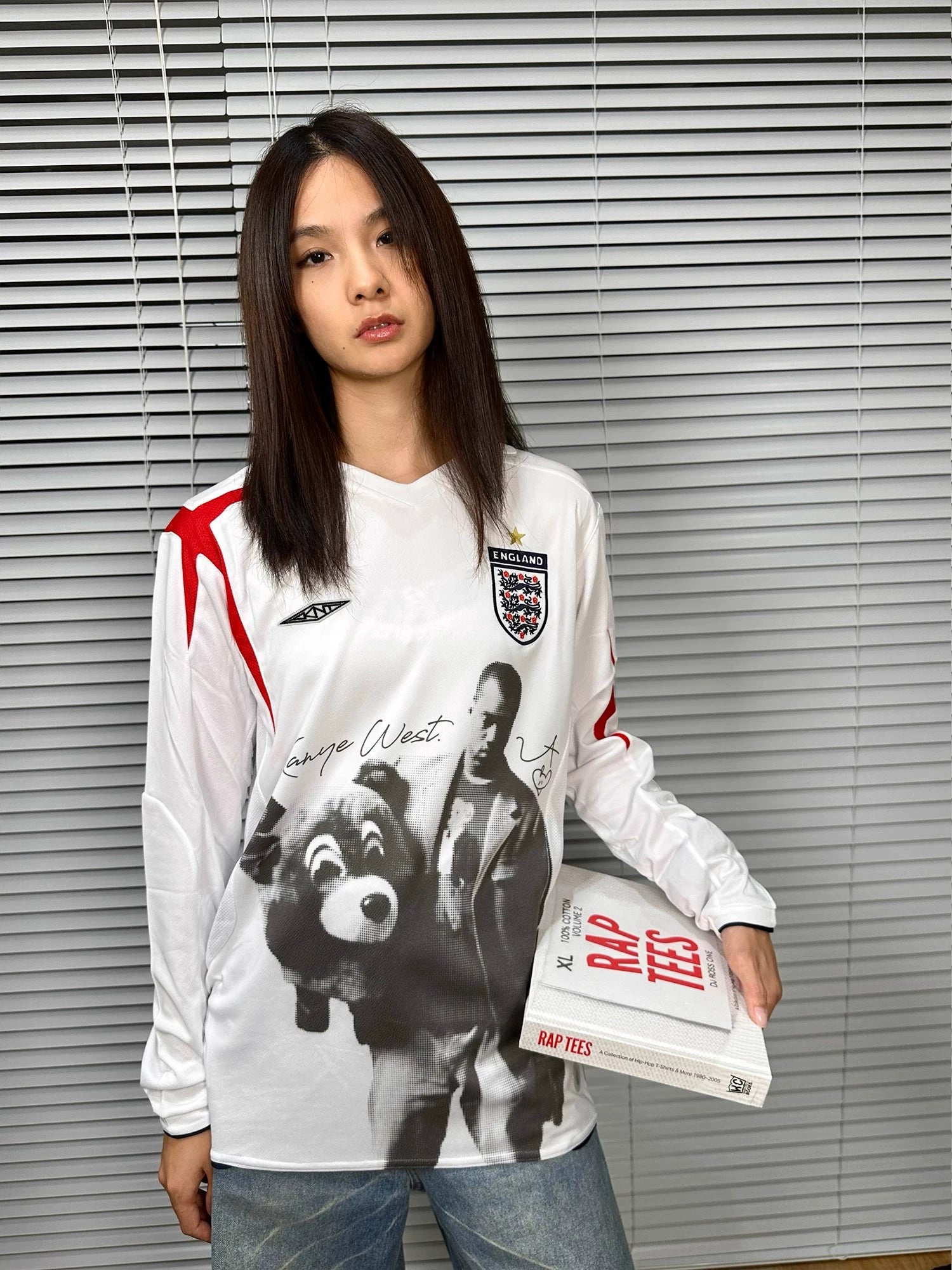 KANYE  REMAKE Portrait Print Casual Tee