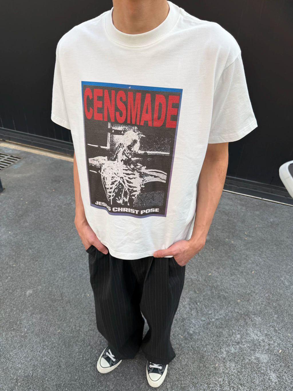 CENSMADE Retro Skull Print Versatile Tee