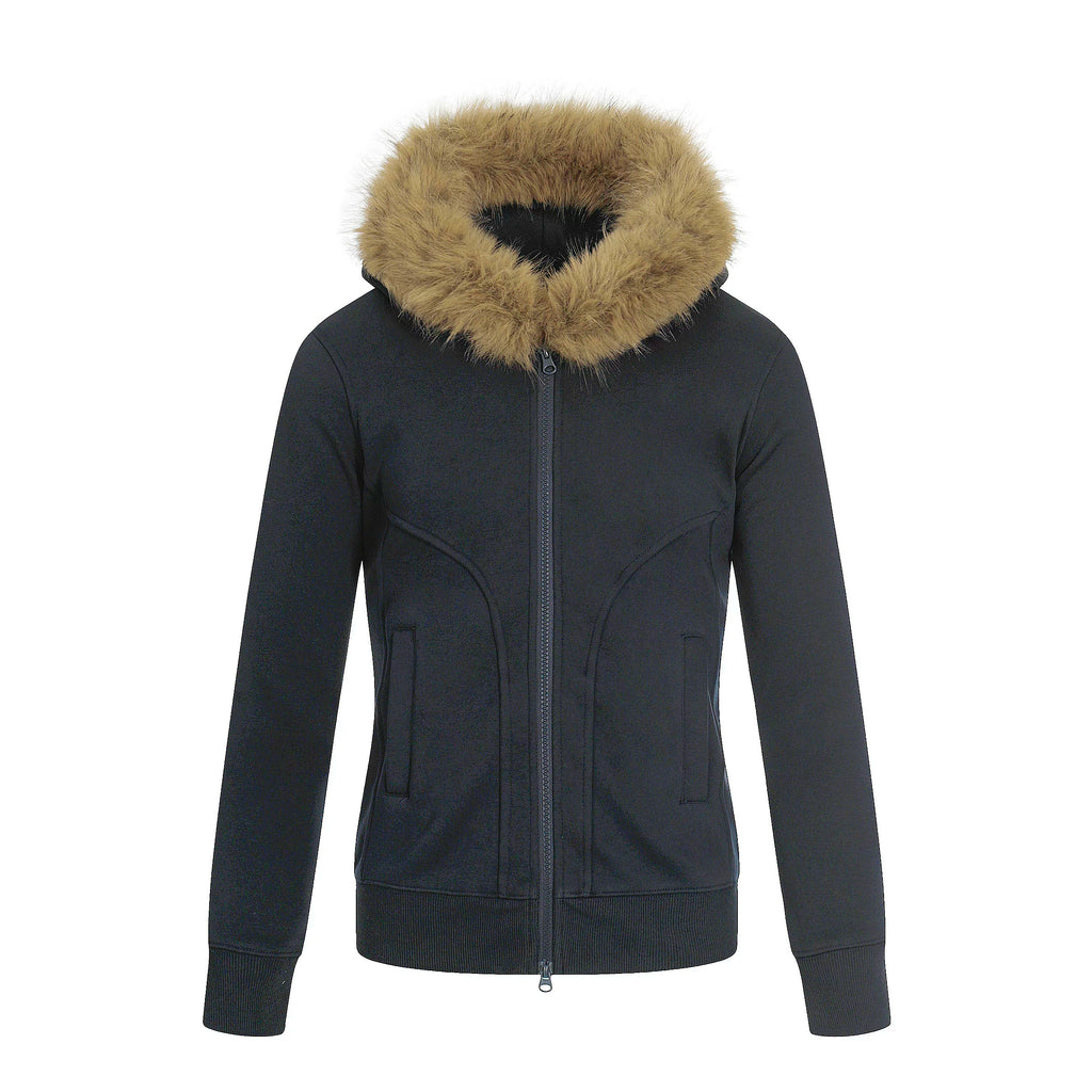 Saimt Retro Oversized Faux Fur Collar Cropped Jacket