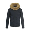 Saimt Retro Oversized Faux Fur Collar Cropped Jacket