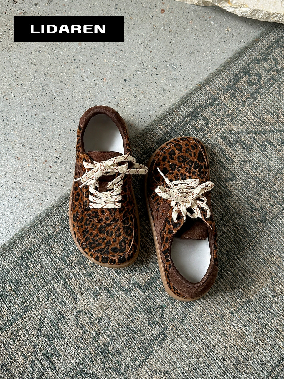 Lidaren Produced Leather Vintage Inner Heightening Casual Versatile Shoes