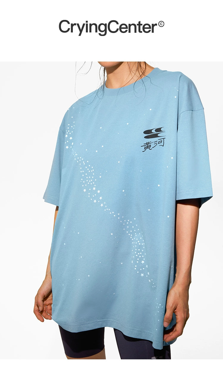 CryingCenter Galaxy Star Sports Quick Drying Short Sleeve