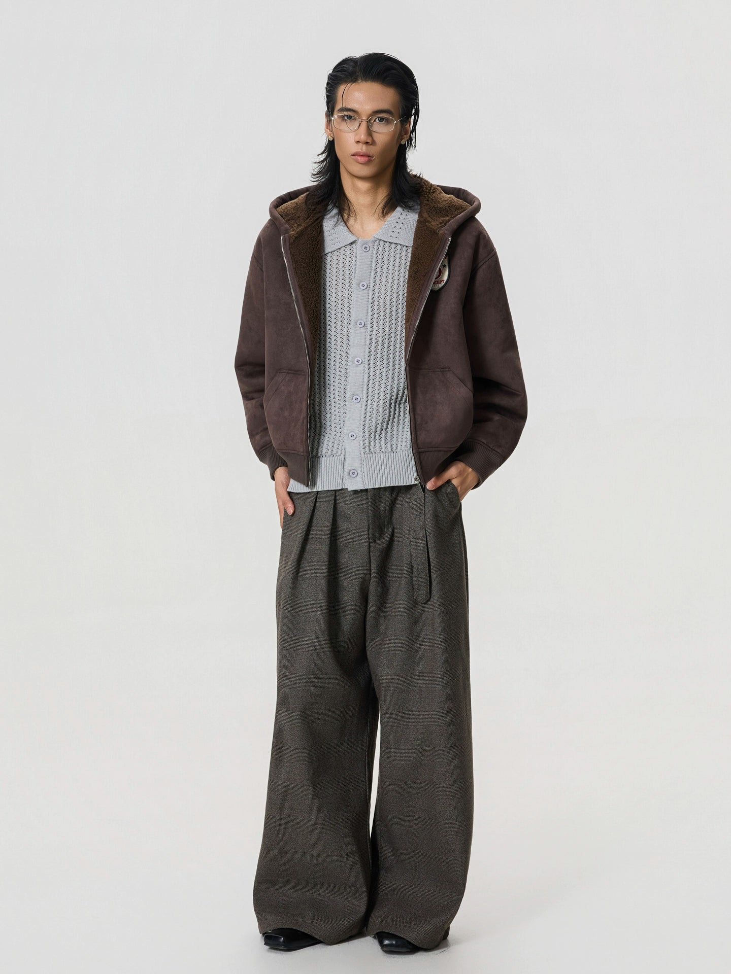 BTSG Vintage Suede Thickened Thermal Hooded Sweater