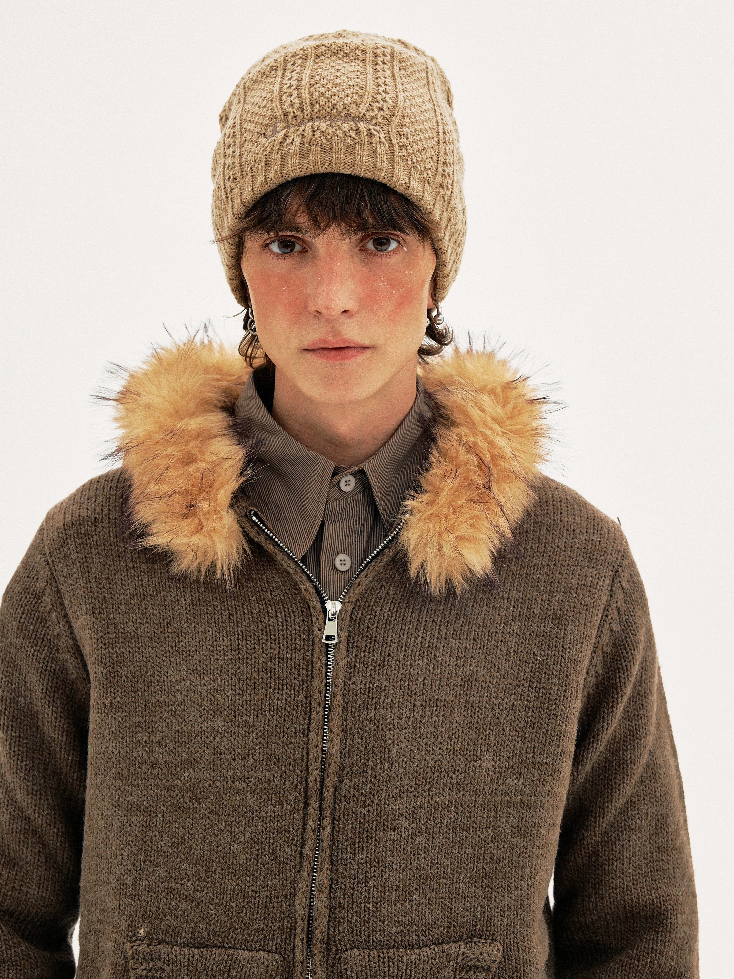 MADWITCH Vintage Hooded Knitwear Jacket