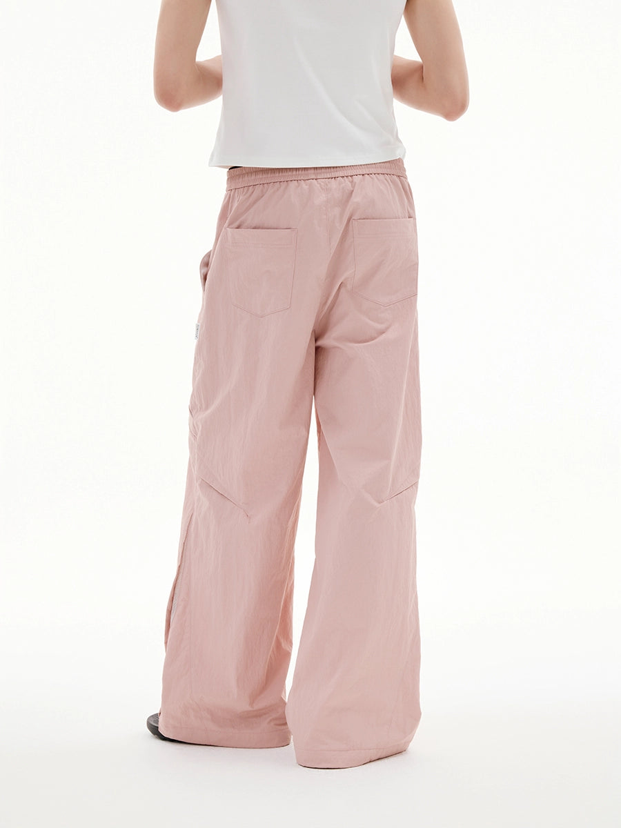 FUNKYFUN Straight Wide Splicing Casual Sweatpants