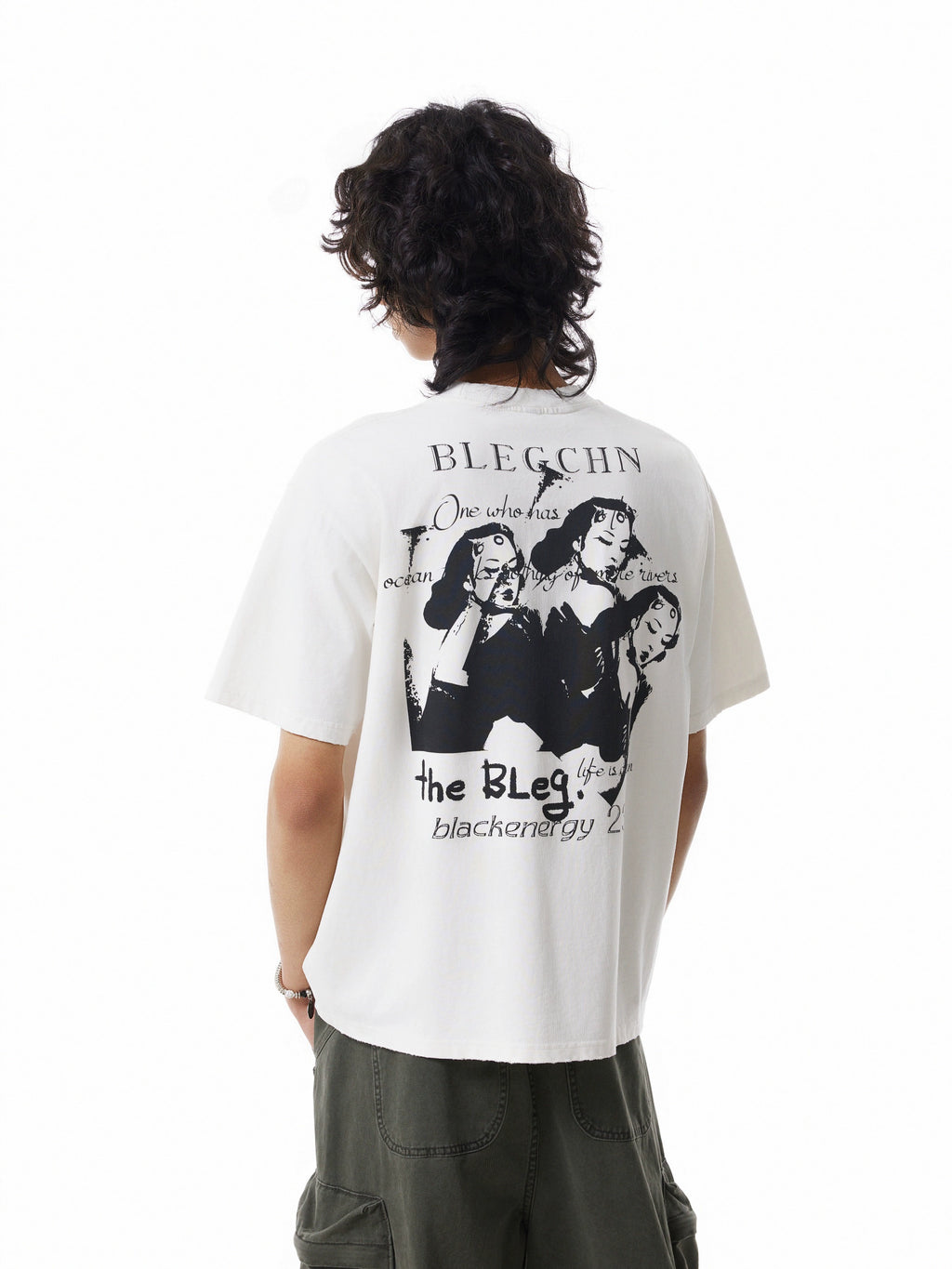 BTSG Vintage Printed Short Wide Tee