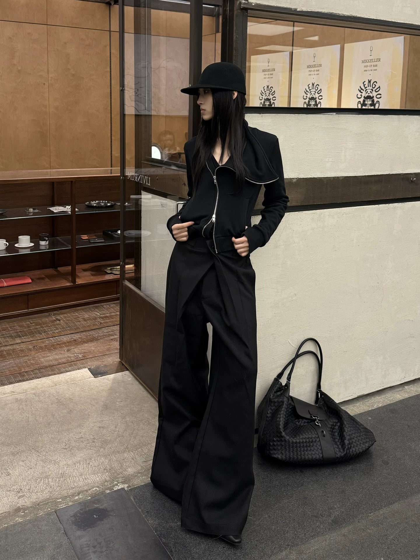 Borrowed Project Plaid Wide-leg Casual Trousers