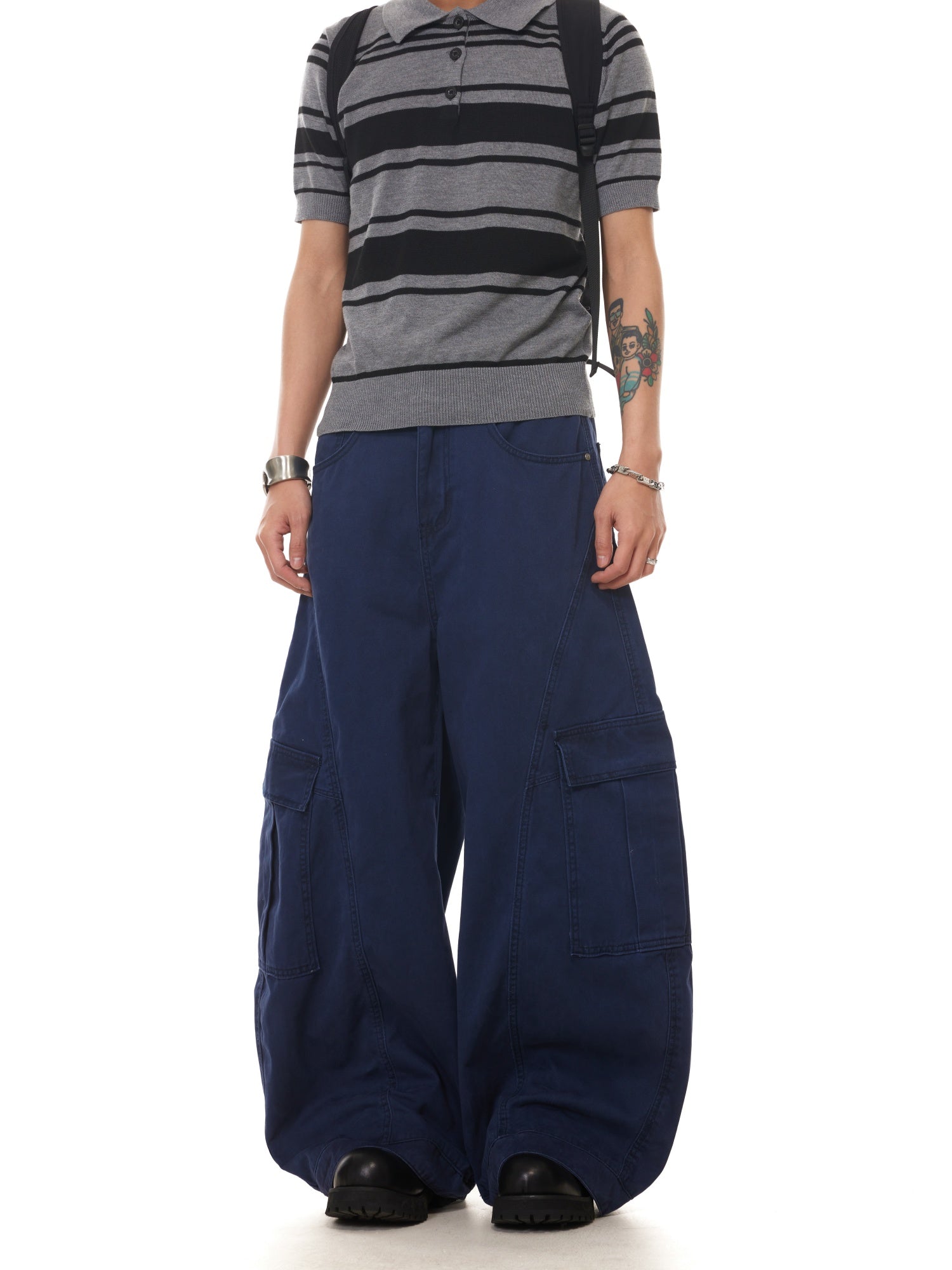 BTSG Vintage Barn Wind Big Pocket Scimitar Baggy Pants