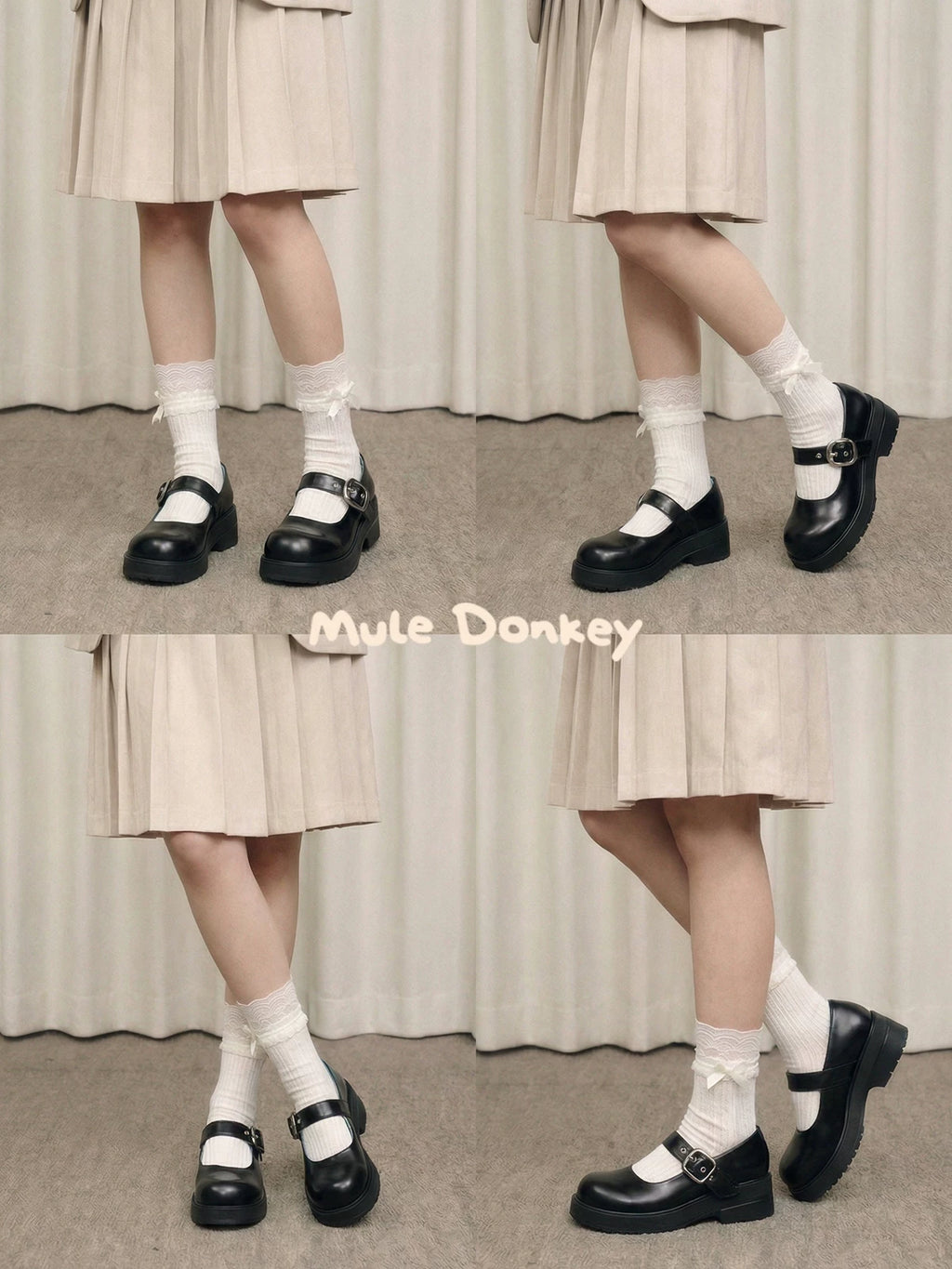 Donkey Thick-soled Sweet Little Leather Shoes