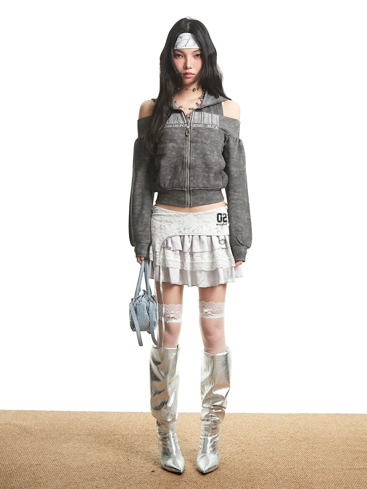 UNCMHISEX Off-Shoulder Short Hooded Sweater