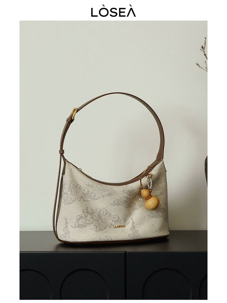 LOSEA New Chinese Auspicious Cloud Pattern Shoulder Armpit Bag