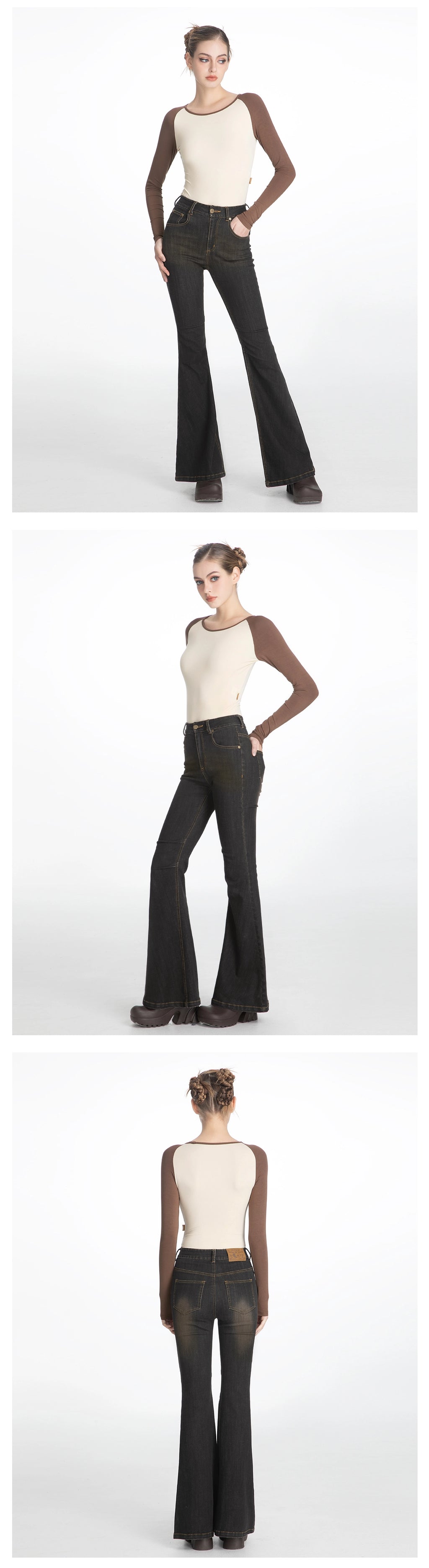 ABMY Shoulder Sleeves Versatile Base Contrasting Long Sleeves