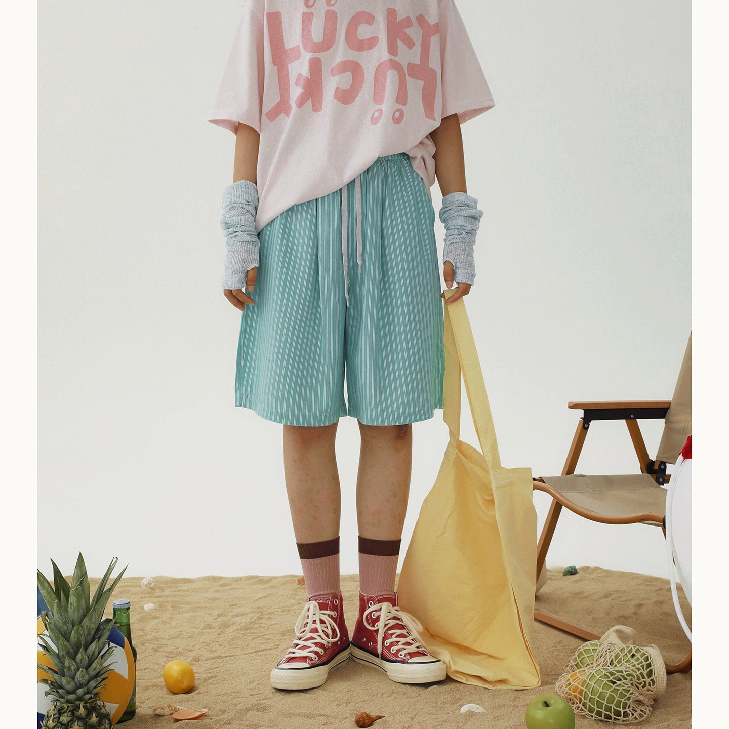 STILLYOU Versatile Striped Casual Shorts