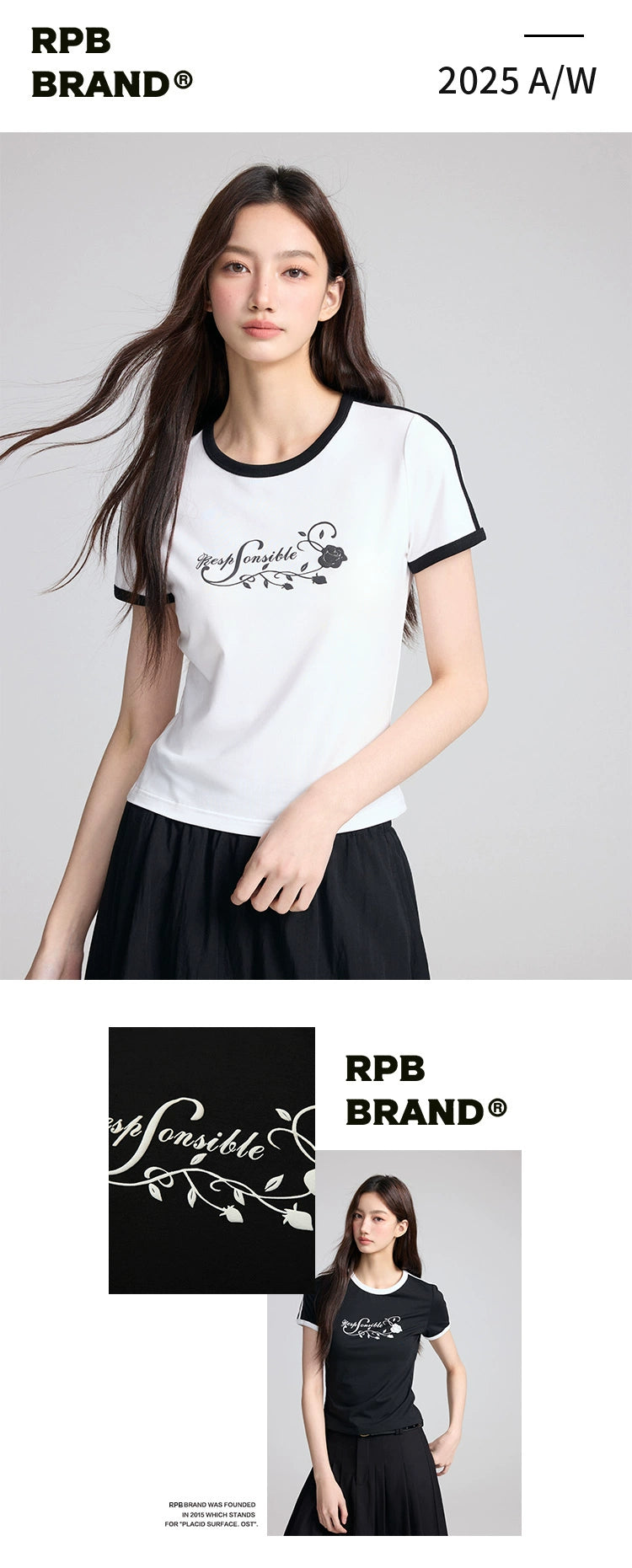 RPB BRAND Rose Simple and Versatile Tee