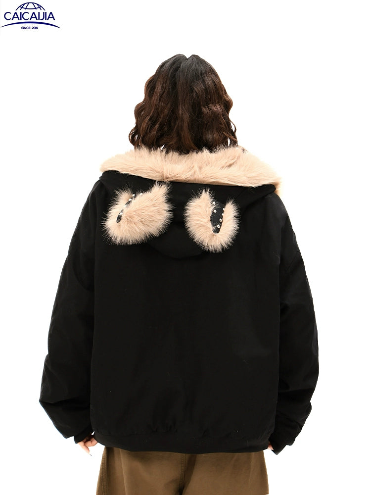 Kenvibe Vintage Demon Horn Willow Spike Hooded Cotton Suit