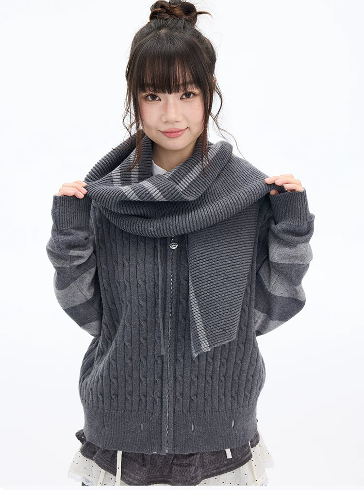 MOMSAYCAN Striped Sweater Cardigan