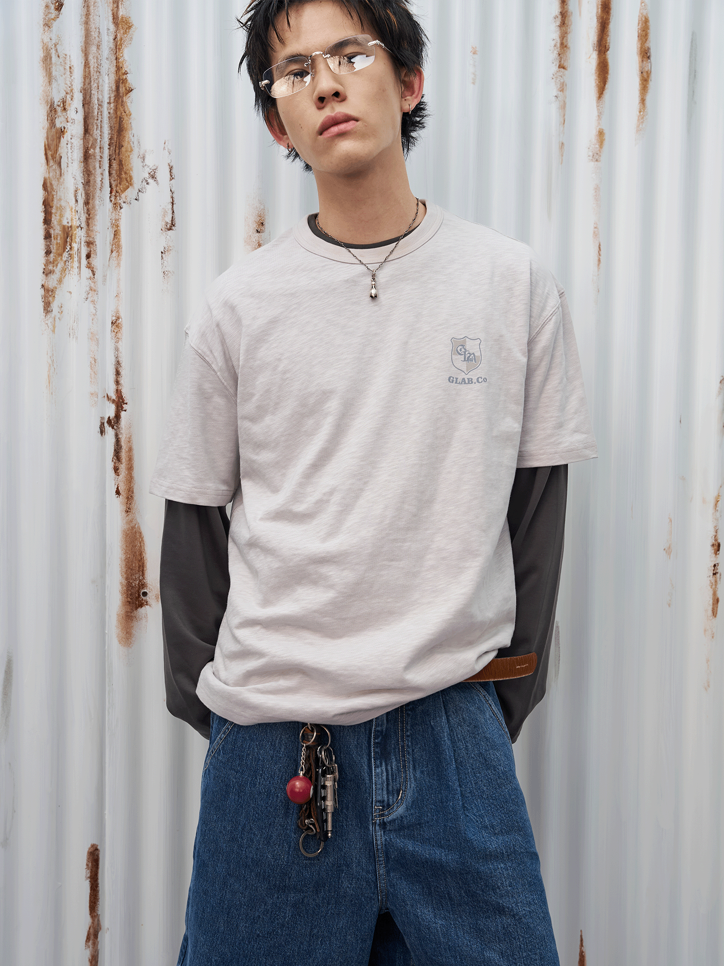 GOODLIVABLE Retro Letter Print Casual Tee
