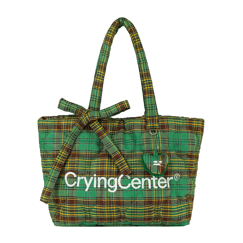 CryingCenter Vintage Checked Tote Bag