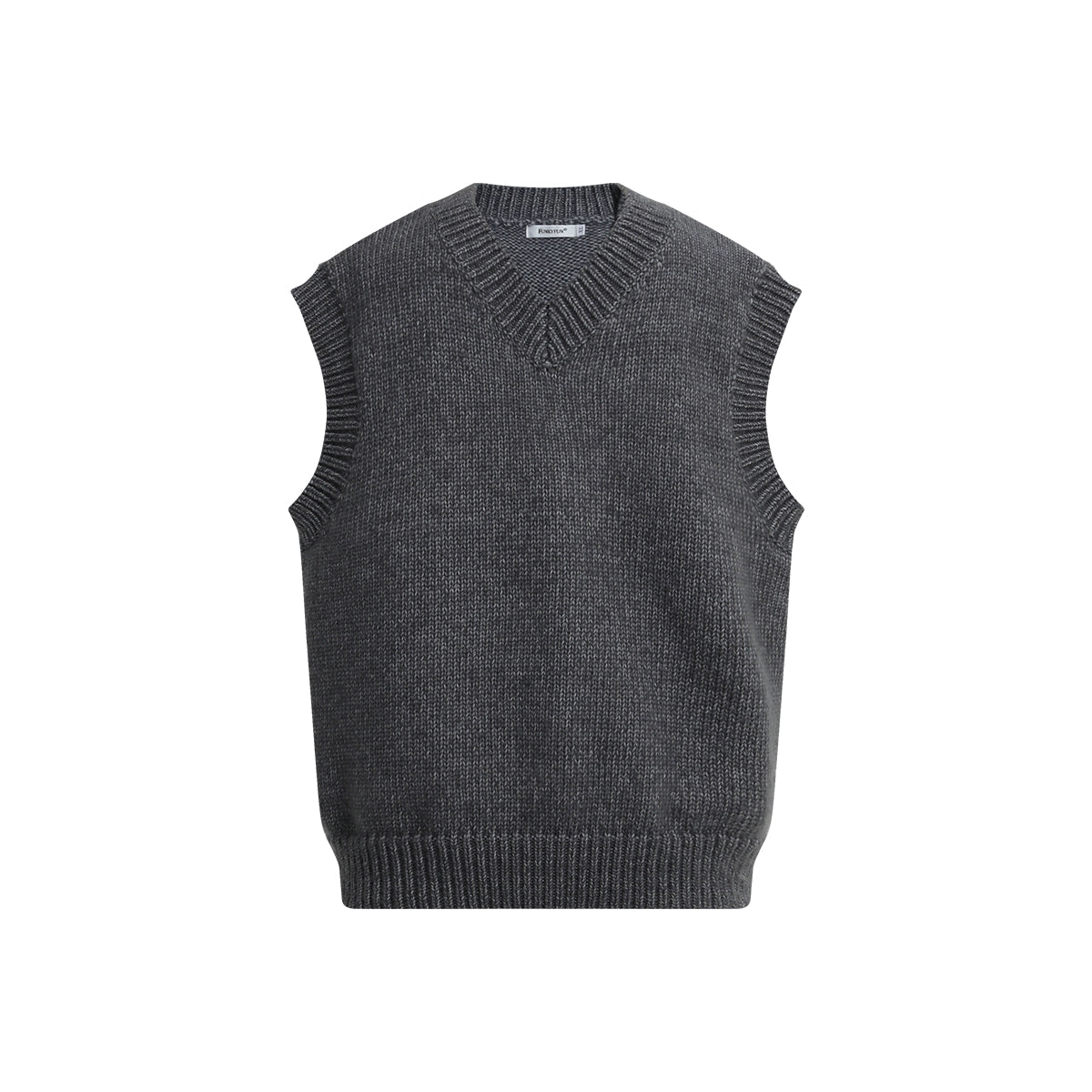 FUNKYFUN  Needle Sleeve Head V Neck Knitting Sweater Vest